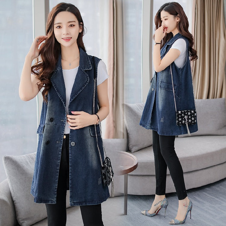 Spring And Autumn Mid-length Vest Coat