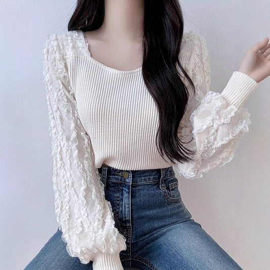 Autumn Patchwork Design Soft Womens Top