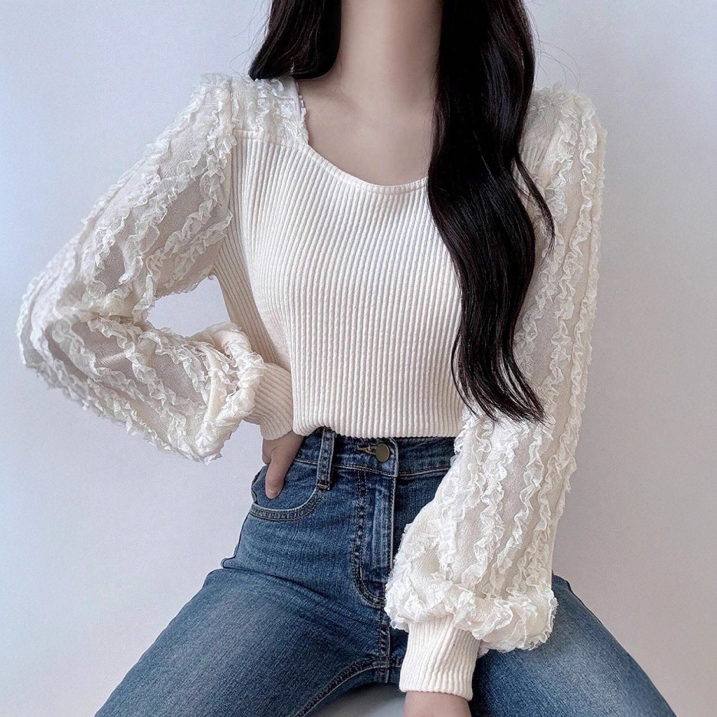 Autumn Patchwork Design Soft Womens Top