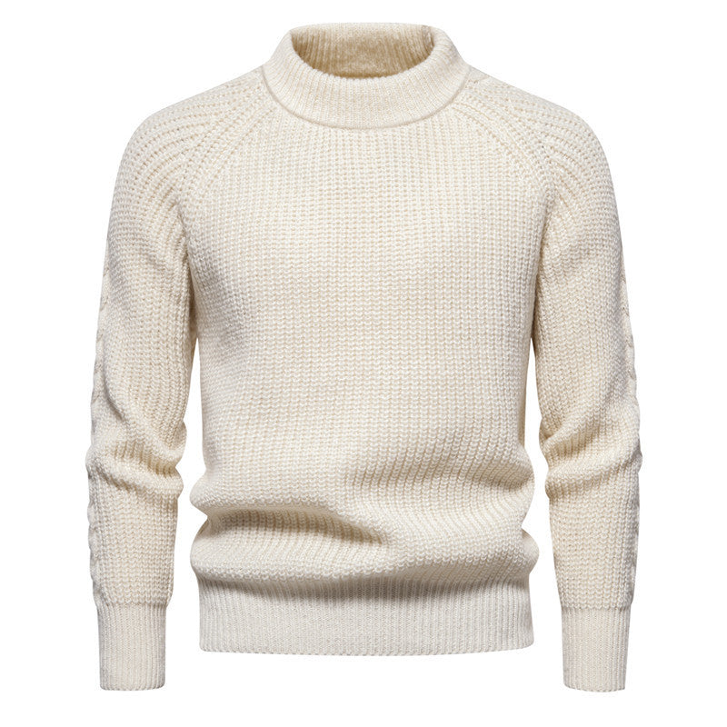 Men's Solid Color Round Neck Sweater