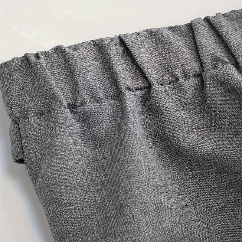 Women's Elegant High-Waisted Wide Leg Pants, Solid Color Button Detail Trousers For Office And Casual Wear