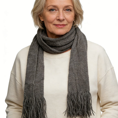 Lightweight Grey Skinny Scarf,Narrow Width For Modern Layered Looks,vacation,daily Life,evening Party,Office Appropriate Subtlety For Women Men,for Casual Outfits