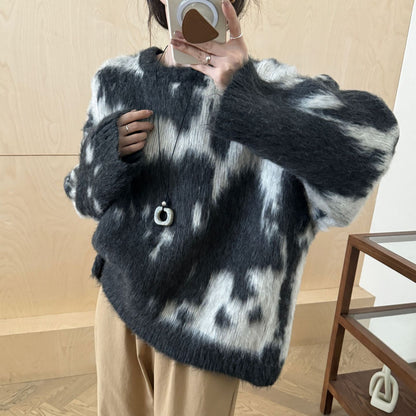 Womens Fashionable Casual Loose-fit Knit Sweater