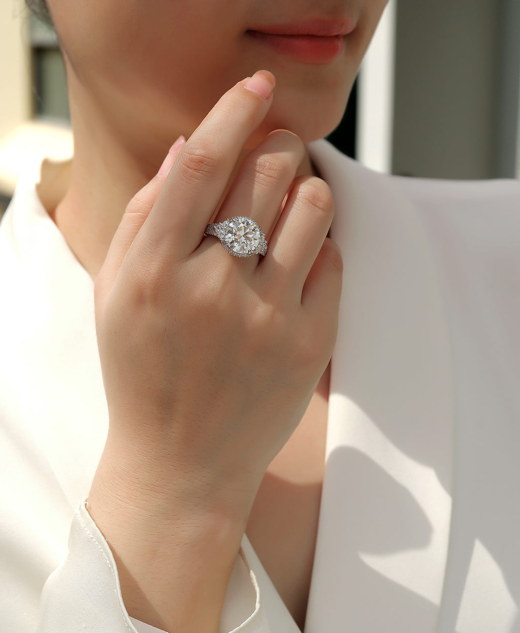 Dance With Youth - A Fashionable And Luxurious Jewelry Accessory Set With 5-carat Moissan Diamond S925 Sterling Silver And Platinum-plated Diamond