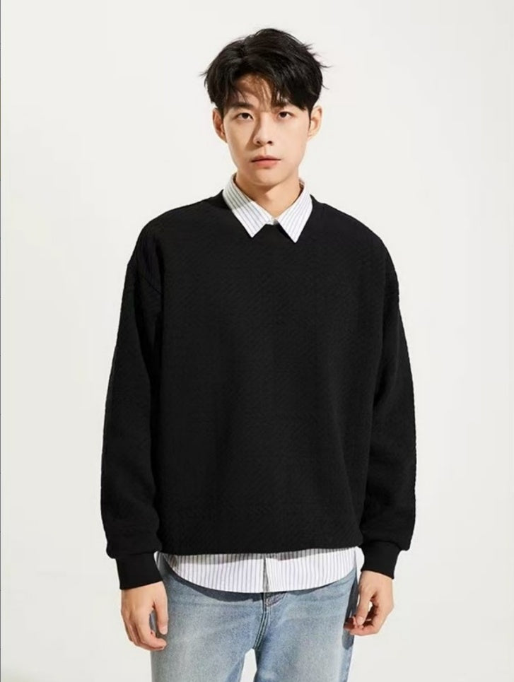 Export Quality English European And American Sizes Jacquard Round Neck Hoodie For Men And Women