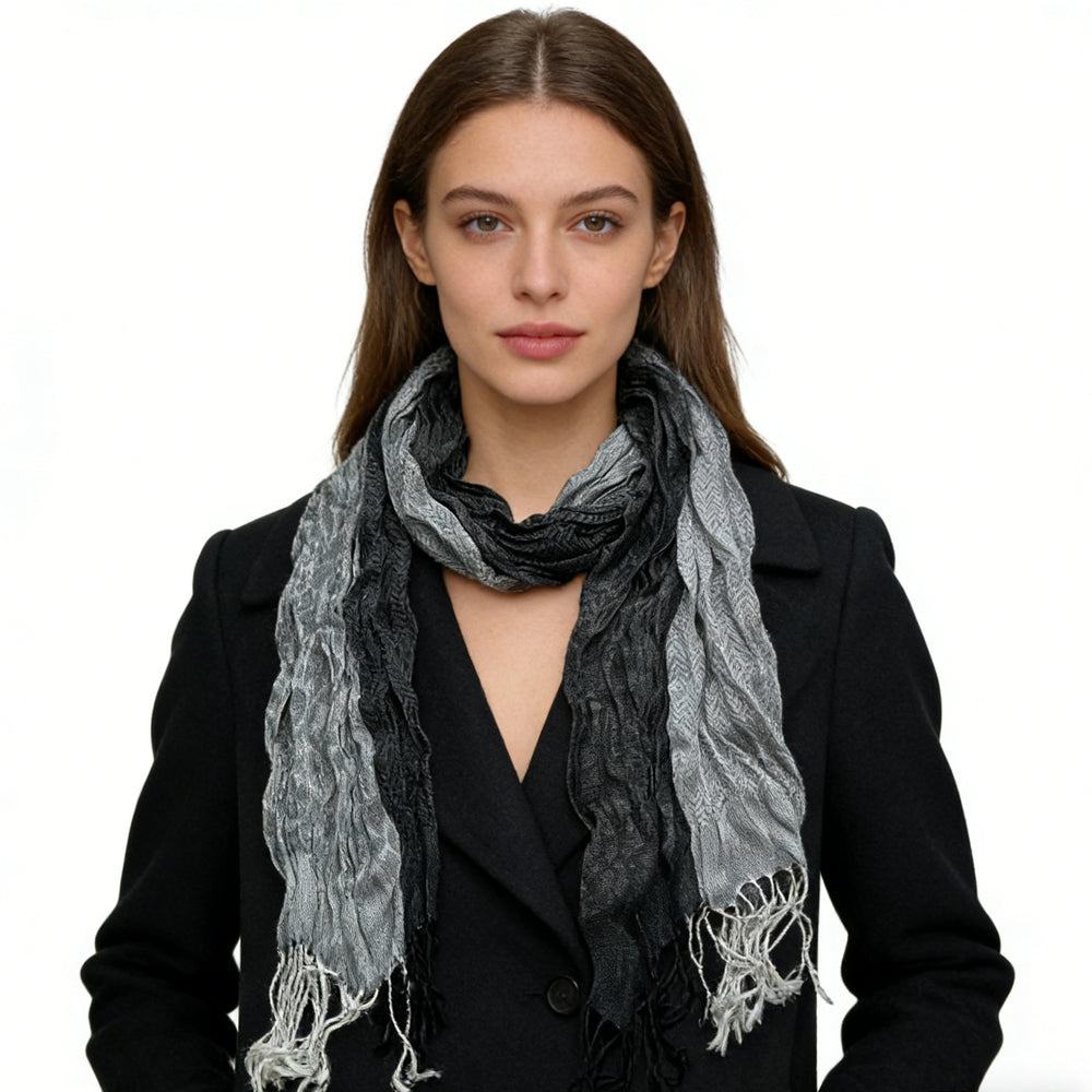 Grey Winter Jacquard Polyester Long Scarf,vacation,daily Life,evening Party,Office Appropriate Subtlety For Women Men,for Casual Outfits