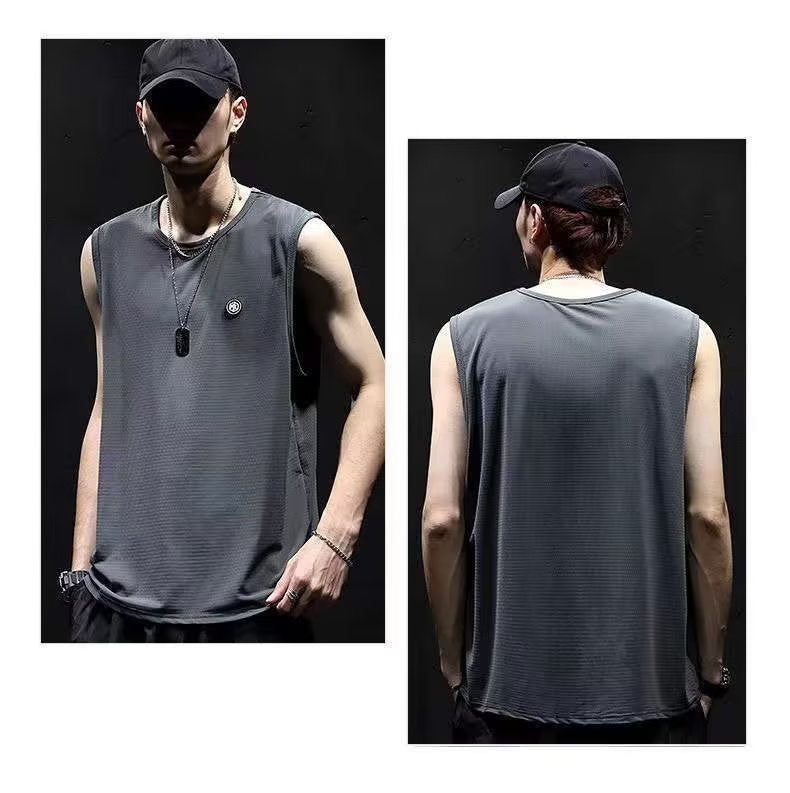 Ice Silk Quick-dry Men's Vest Loose Casual Sleeveless T-shirt