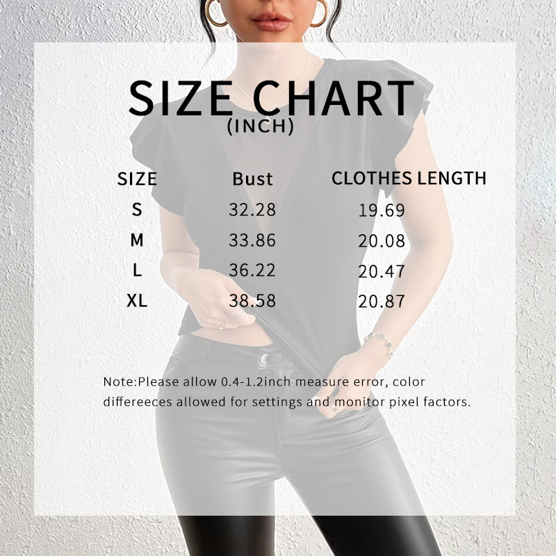 Women Summer Ruffle Tops Sexy Mesh Panel Short Sleeve Shirts Trendy Casual  Slim Fitted Tees Blouse