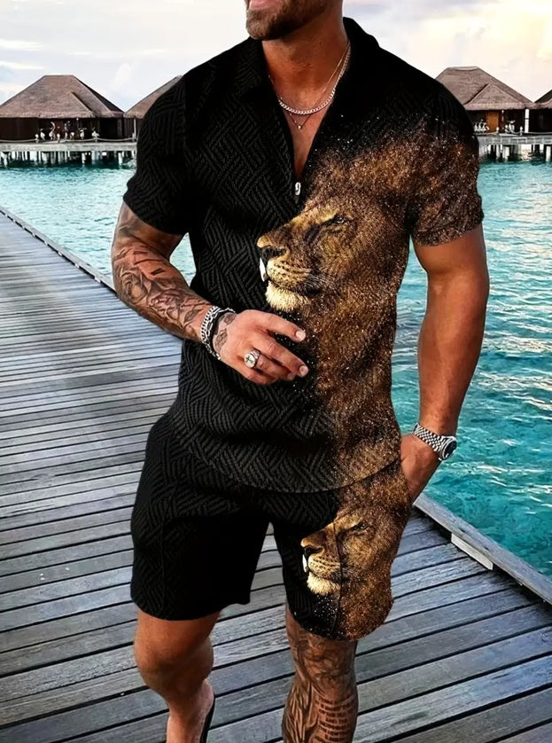 Polo Shirt Sports Short Sleeve Shorts Suit For Men