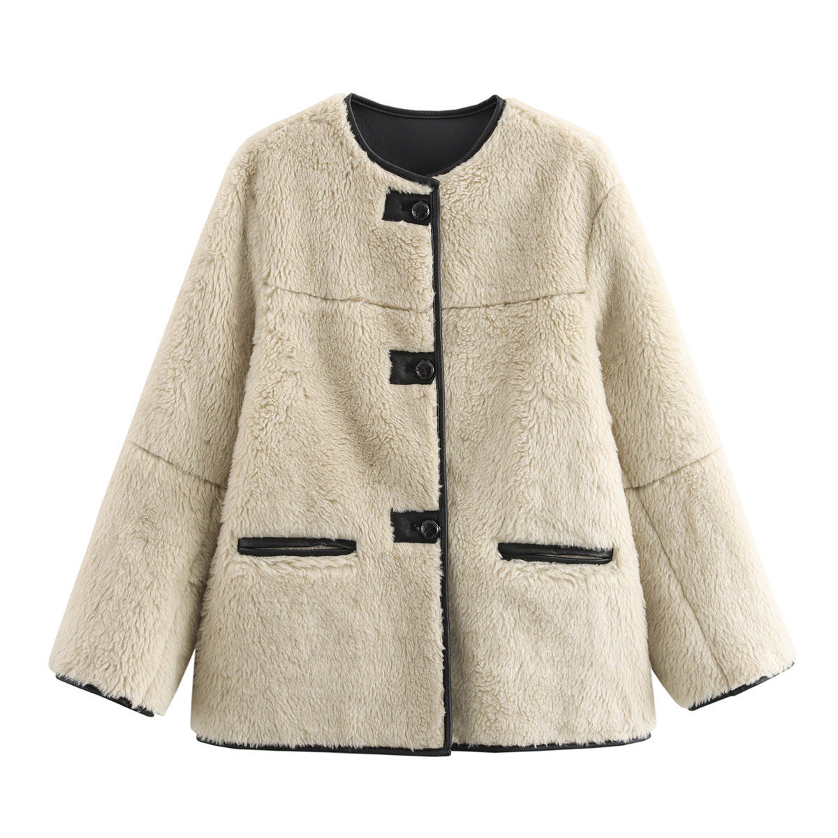 Women's Three-color Fur Plush Coat