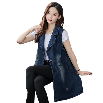 Spring And Autumn Mid-length Vest Coat