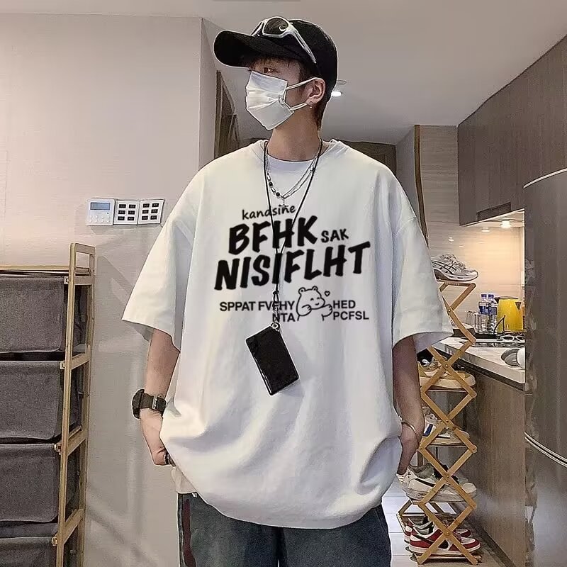 American Vintage Men's Pure Cotton Short-sleeved Loose Half-sleeve T-shirt