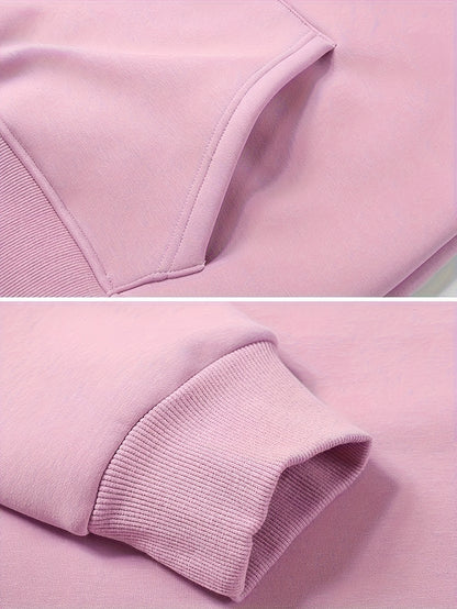 Winter New Arrival - Fashion Solid Color Velvet Hoodie - Warm Autumn And Winter Top - Hoodie With Adjustable Drawstring And Kangaroo Pocket, Comfortable Women's Sweatshirt