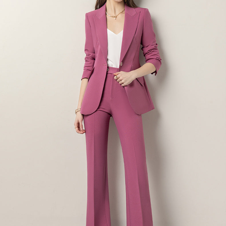 Spring Rose Red Suit Women