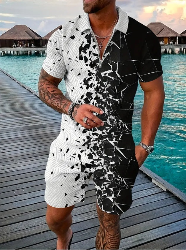 Polo Shirt Sports Short Sleeve Shorts Suit For Men