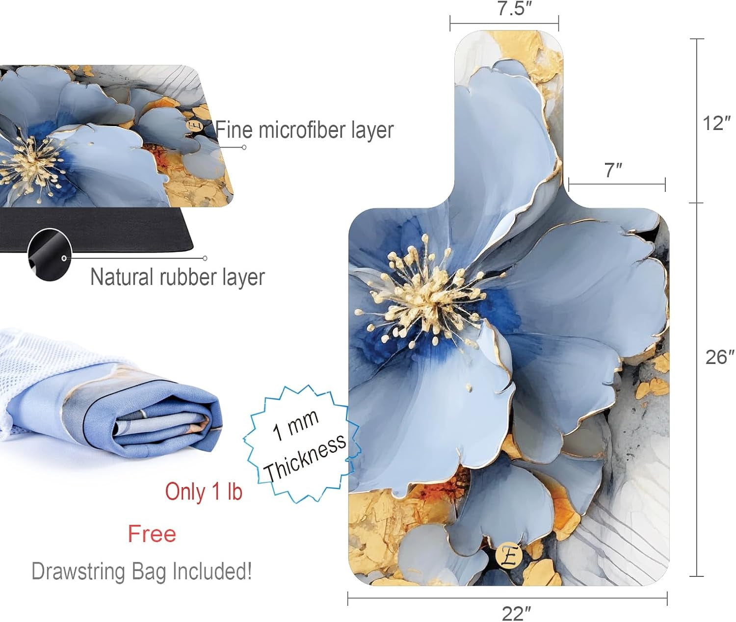 Pilates Reformer Mat Towel with Shoulders, Pilates Reformer Cover with Great Grip, Easy to Wash Light Weight Portable