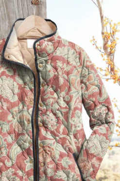 Womens Stylish Cotton-padded Coat With A Printed Design