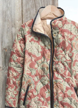 Womens Stylish Cotton-padded Coat With A Printed Design