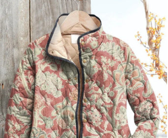 Womens Stylish Cotton-padded Coat With A Printed Design