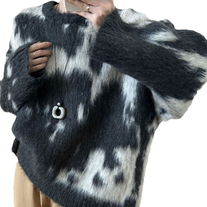 Womens Fashionable Casual Loose-fit Knit Sweater