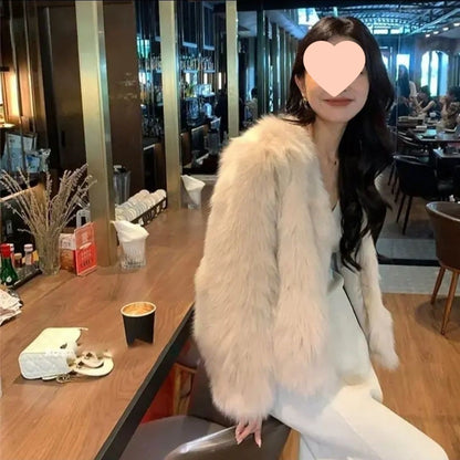 Korean-style Fluffy Womens All-match Winter Coat
