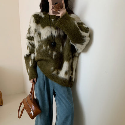 Womens Fashionable Casual Loose-fit Knit Sweater