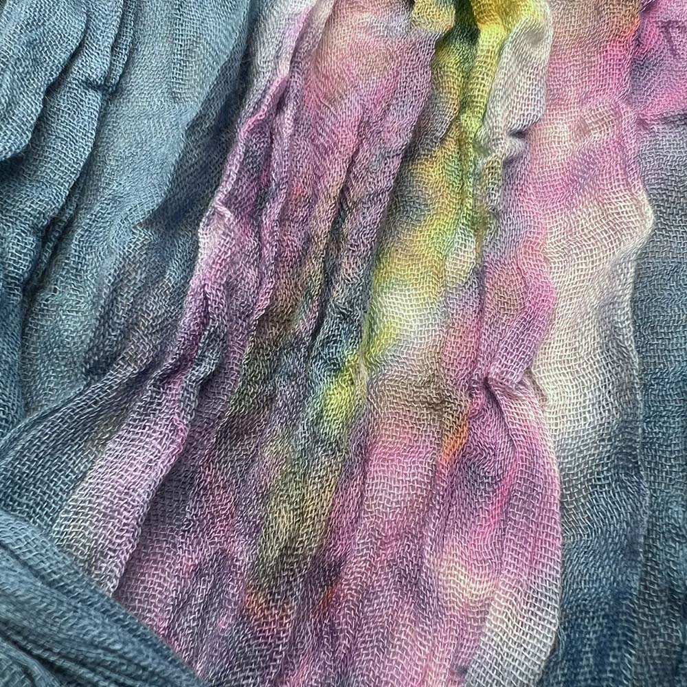 Turquoise Tie-Dye Cotton Scarf,Crinkle Soft And Breathable Scarf ,vacation,daily Life,evening Party,Office Appropriate Subtlety For Women Men