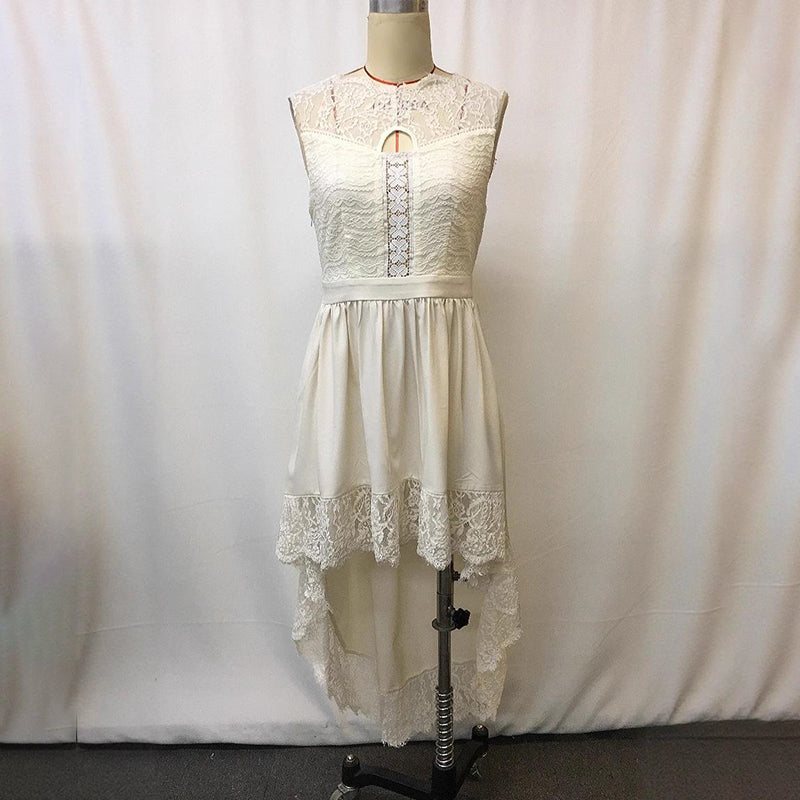 Women's Sleeveless Lace Floral Hollow Out Dress - Elegant Boho Beach Wedding & Evening Party Dress