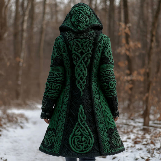 Long Loose-fitting Hooded Coat With A 3D Digital Print