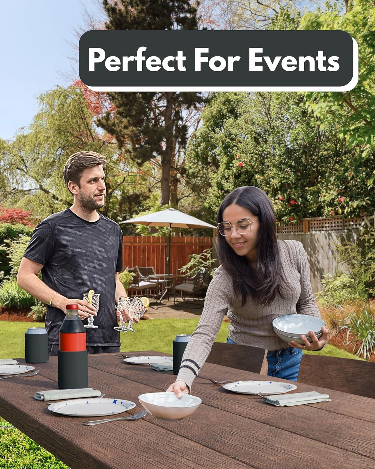 25 Pack Charcoal Blank Can Cooler Sleeves, Customizable Bulk Insulated Foam for Beer, Collapsible Plain Drink Holder, Cold Soda Insulator, 12Oz Regular, 16Oz Tall Cans