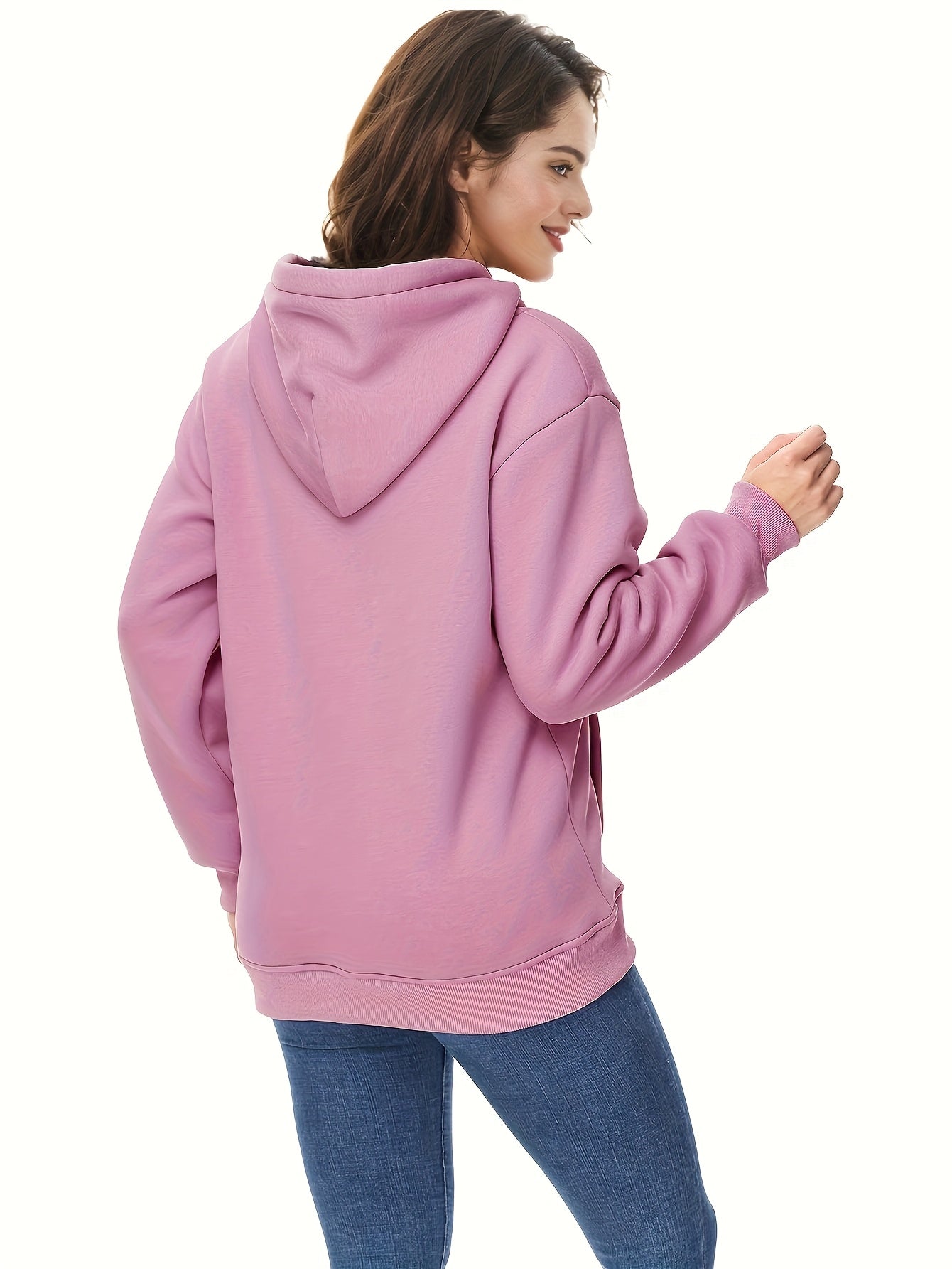 Winter New Arrival - Fashion Solid Color Velvet Hoodie - Warm Autumn And Winter Top - Hoodie With Adjustable Drawstring And Kangaroo Pocket, Comfortable Women's Sweatshirt
