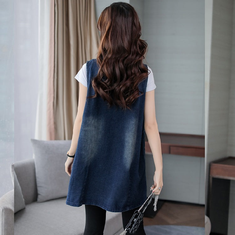 Spring And Autumn Mid-length Vest Coat