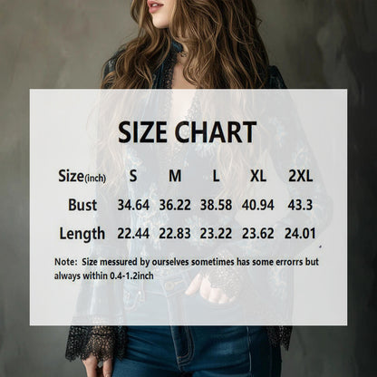 Women's Retro Lace Panel Blouse Elegant V-Neck Print Bell Long Sleeve Top For Spring Autumn Daily Wear