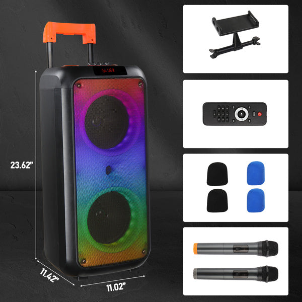 40W Multi Speaker, Light Rhythm Change, Bluetooth Remote Control, Plastic Rod Speaker