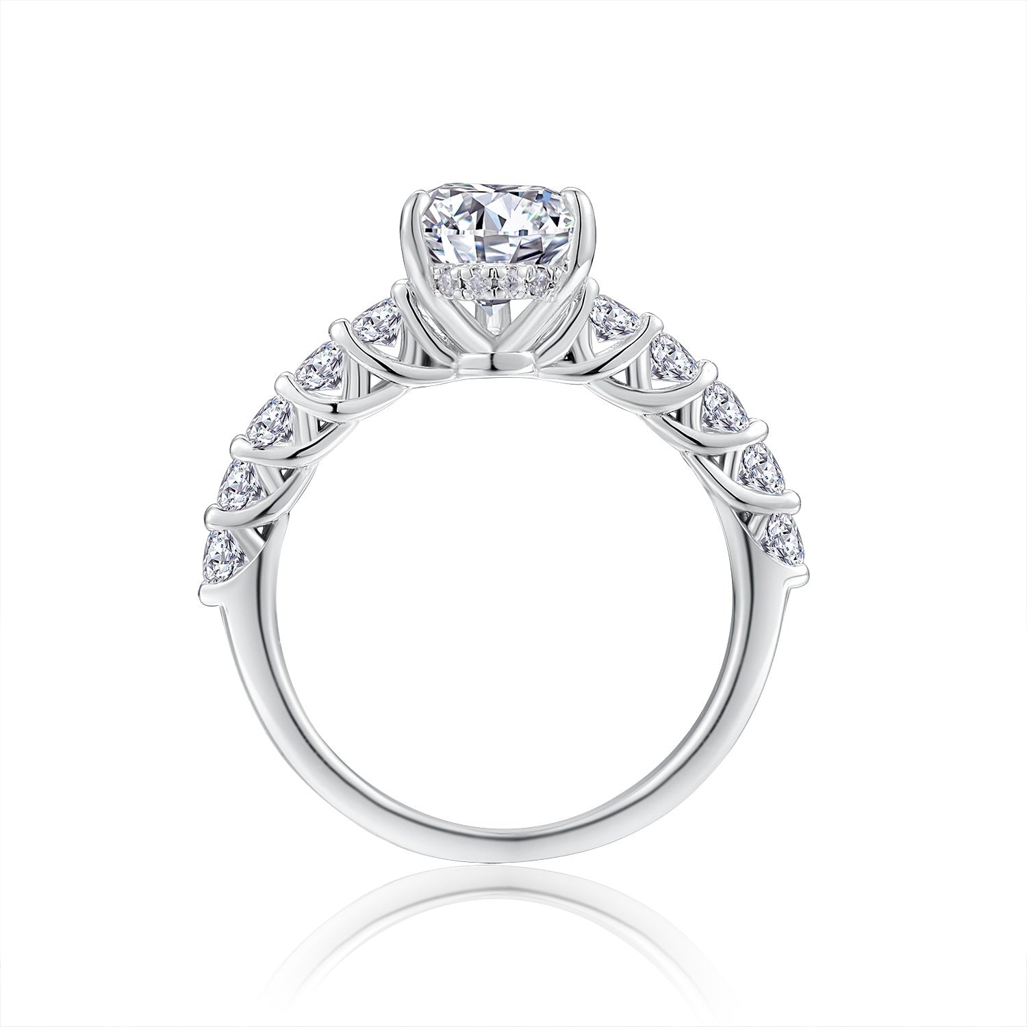 Moonlight Water Drop - A Fashionable Diamond Jewelry Piece Set With Moissanite S925 Sterling Silver And Platinum Diamond Ring
