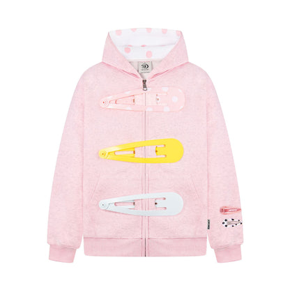 Womens Unique American-Style Oversized Hair Clip Hooded Coat